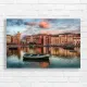 Colorful European Harbor Boats Canvas Print