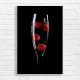 Elegant Raspberry Bubbles Champagne Glass Canvas Print