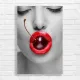 Sensual Cherry Lips Red & Black Canvas Print