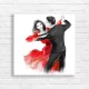 Passionate Tango Couple Red Dress Canvas Print