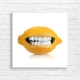 Grinning Lemon Funny Fruit Face Canvas Print
