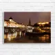 London Trafalgar Square Rainy Night Canvas Print