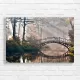 Misty Bridge Serenity Autumn Park Canvas Print