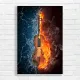 Fiery & Icy Violin Abstract Canvas Print