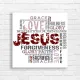 Jesus Word Cloud Christian Canvas Print