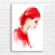 Elegant Red Woman Portrait Canvas Print