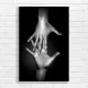 Interlocking Hands Black & White Canvas Print