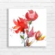 Vibrant Red Floral Watercolor Canvas Print