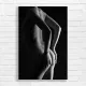 Elegant Nude Body Contour Black & White Canvas Print