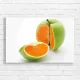 Surreal Fruit Fusion Green Apple Orange Slice Canvas Print