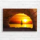 Golden Sunset Sailboat Arch Canvas Print