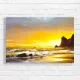 Golden Sunset Sailboat Beach Landscape Canvas Print