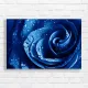 Deep Blue Rose with Dewdrops Canvas Print