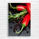 Vibrant Red Chili Pepper & Rosemary Canvas Print