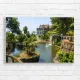 Tranquil Botanical Garden Waterfall Canvas Print