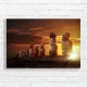 Majestic Moai Sunset Easter Island Canvas Print