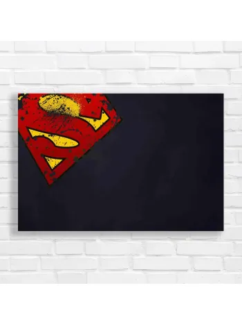 Vintage Superman Logo Distressed Red & Yellow Canvas Print