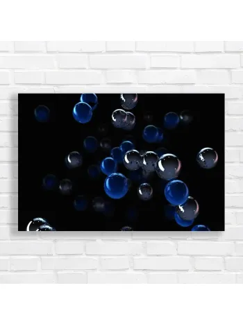 Abstract Blue Bubbles Canvas Print