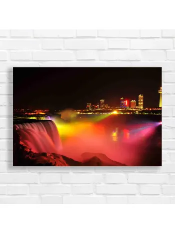 Niagara Falls Illuminated Night Canvas Print