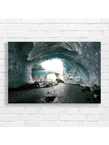 Majestic Ice Cave Nature Landscape Canvas Print