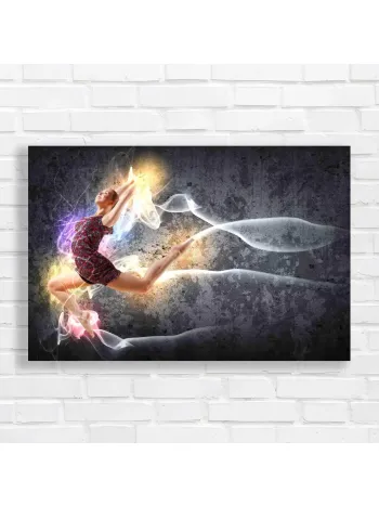Energetic Dancer Fire & Smoke Canvas Print