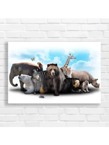 Majestic Wildlife Gathering Canvas Print