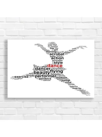 Dynamic Dance Word Cloud Canvas Print