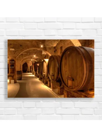 Vintage Wine Cellar Barrels Canvas Print