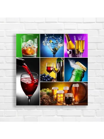 Cocktail & Beer Collage Canvas Print