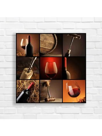 Elegant Red Wine & Barrel Collage Canvas Print