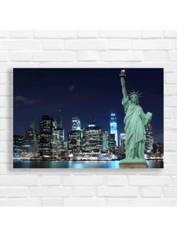 Majestic Liberty Statue & NYC Skyline Canvas Print
