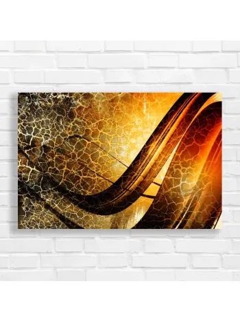 Cracked Earth & Fire Abstract Canvas Print