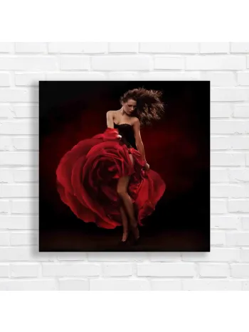 Passionate Red Rose Dancer Canvas Print