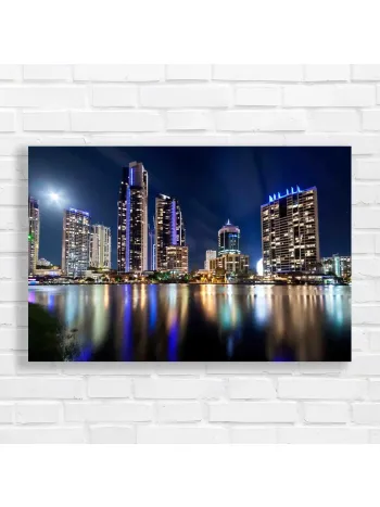 Cityscape Night View Canvas Print