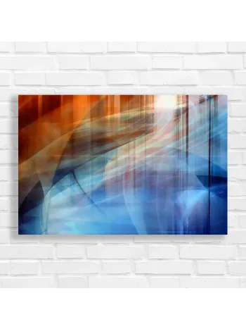 Abstract Blue Orange Swirls Canvas Print