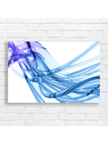 Abstract Blue Flowing Lines Canvas Print