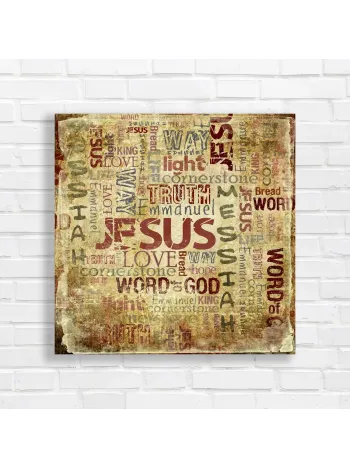 Inspirational Jesus Typography Wall Art Canvas Print