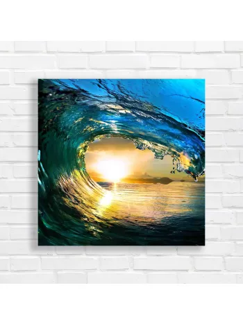 Ocean Sunset Wave Canvas Print