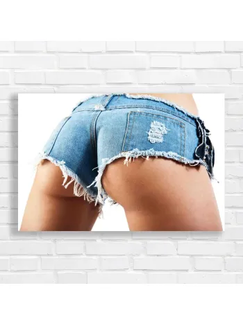 Bold Blue Denim Shorts & Confidence Canvas Print