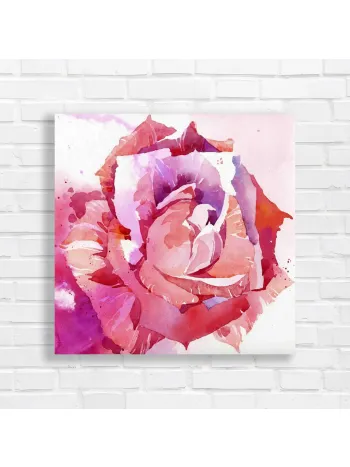 Vibrant Rose Watercolor Canvas Print