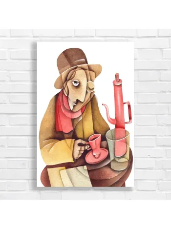 Cubist Coffee Break Canvas Print