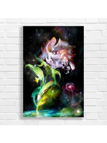 Cosmic Bloom Abstract Floral Canvas Print