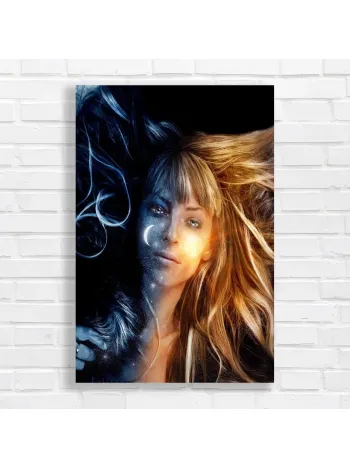 Celestial Duality Woman Canvas Print