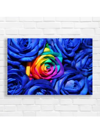 Vibrant Rainbow Rose Bouquet Canvas Print