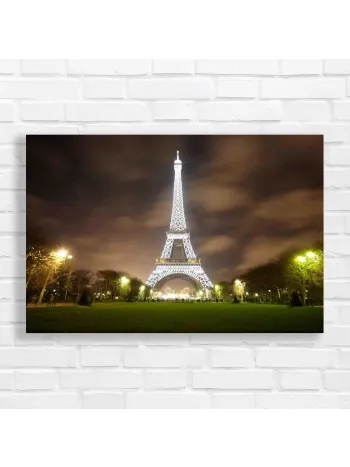 Eiffel Tower Night Sparkle Canvas Print