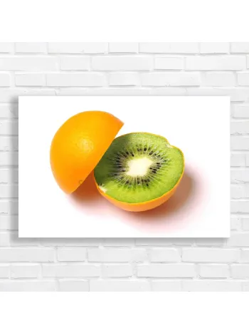 Vibrant Fruit Slice Orange Kiwi Canvas Print