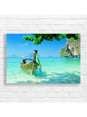 Tropical Thai Boat Paradise Canvas Print
