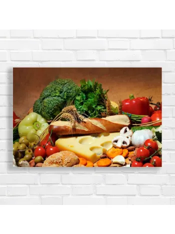 Fresh Produce & Gourmet Bread Canvas Print
