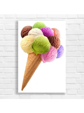 Vibrant Ice Cream Cone Canvas Print