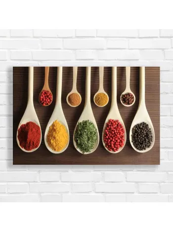 Vibrant Spice Collection Wooden Spoons Canvas Print